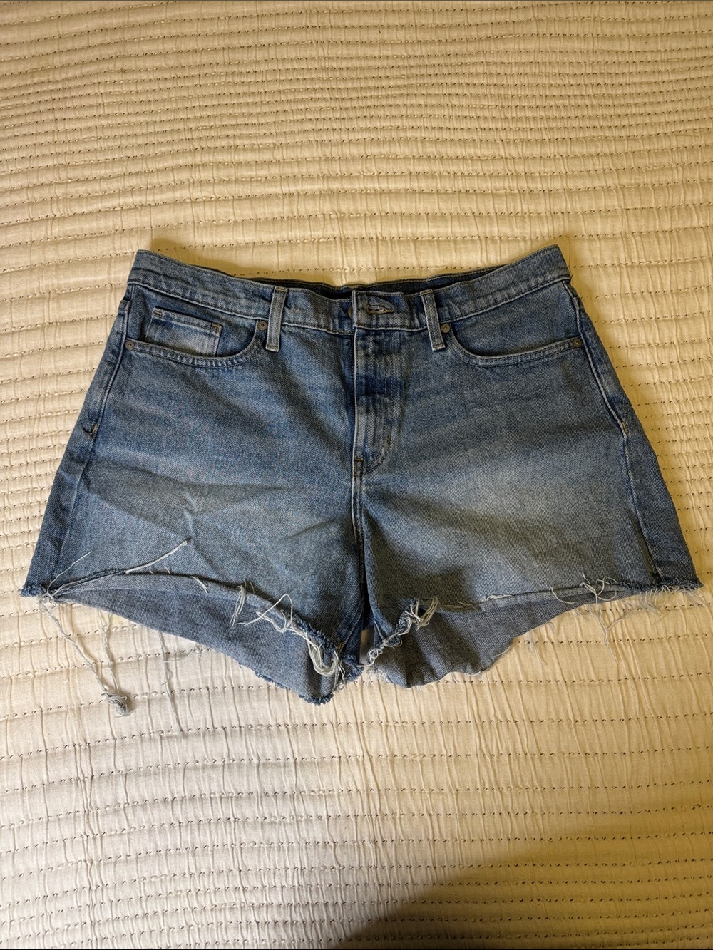 Banana Republic Distressed Denim Cutoff Shorts - Light Blue
